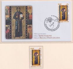 2010-11-15 Vatican City Franciscan Rule MNH + FDC (89013)