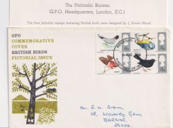 1966-08-08 British Birds Stamps Romford FDC (89062)