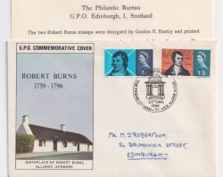 1966-01-25 Robert Burns Stamps Phos Dumfries FDC (89068)