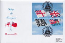2001-10-22 Flags & Ensigns M/Sheet Portsmouth FDC (89233)