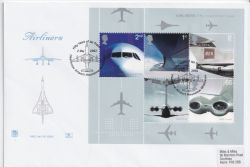 2002-05-02 Airliners Stamps M/S Heathrow Airport FDC (89242)