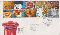 1991-03-26 Greetings Stamps Pontypridd FDC (89409)
