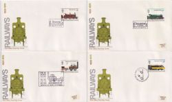 1975-08-13 Railways Stamps x4 Postmarks FDC (89419)