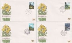 1979-03-21 British Flowers Stamps x4 Postmarks FDC (89427)
