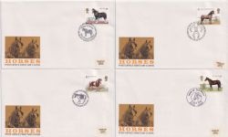1978-07-05 Horses Stamps x4 Postmarks FDC (89429)