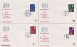 1978-05-31 Coronation Stamps x4 Postmarks FDC (89432)