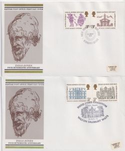 1973-08-15 Inigo Jones Stamps x2 Postmarks FDC (89440)