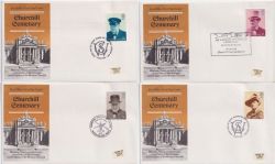 1974-10-09 Churchill Stamps x4 Postmarks FDC (89443)