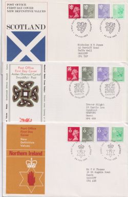 1982-02-24 Regional Definitive Stamps x3 FDC (89452)