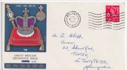 1969-02-26 N Ireland 4d Definitive Stamp Belfast FDC (89461)