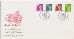 1991-12-03 Wales Definitive Stamps Cardiff FDC (89471)