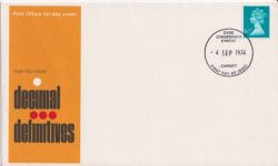 1974-09-04 Definitive Stamp Cardiff FDC (89493)