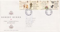 1996-01-25 Robert Burns Stamps Cardiff FDC (89558)