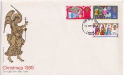 1969-11-26 Christmas Stamps Cardiff FDC (89740)