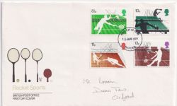 1977-01-12 Racket Sports Stamps Oxford FDC (89768)