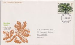 1973-02-28 British Trees Stamp St Albans FDC (89877)