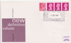 1981-09-02 Definitive Coil Stamps Windsor FDC (89942)