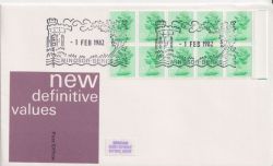 1982-02-01 Definitive Booklet Stamps Windsor FDC (89947)
