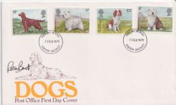 1979-02-07 Dogs Stamps Peter Barrett Signed FDC (90143)