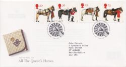 1997-07-08 Queens Horses Stamps Bureau FDC (90156)