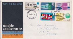 1969-04-02 Anniversaries Stamps Cardiff FDC (90271)