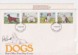 1979-02-07 Dogs Stamps Peter Barrett Signed FDC (90409)