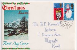 1966-12-01 Christmas Stamps Margate Kent cds FDC (90474)