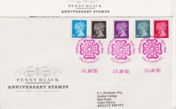 1990-01-10 Penny Black Anniv Stamps NPM London EC FDC (90547)