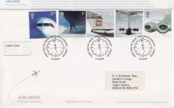 2002-05-02 Airliners Stamps Heathrow Airport FDC (90608)