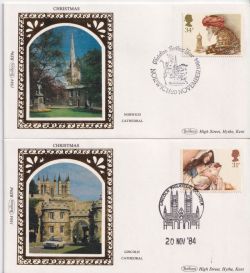 1984-11-20 Christmas Stamps x 5 Benham FDC (90712)