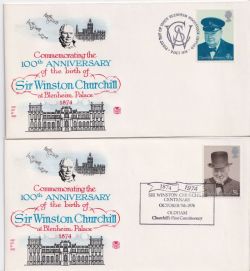1974-10-09 Churchill Stamps x 4 Special pmk FDC (90721)