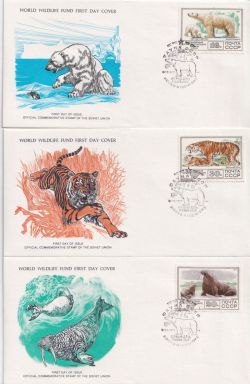1977 Russia World Wildlife Stamps x 3 FDC (90890)