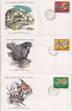 1979 Mongolia World Wildlife Stamps x 3 FDC (90913)