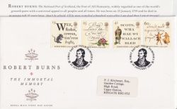1996-01-25 Robert Burns Stamps Dumfries FDC (91012)