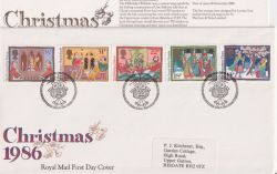1986-11-18 Christmas Stamps Bethlehem FDC (91061)