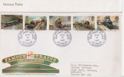 1985-01-22 Famous Trains Stamps Swindon FDC (91063)