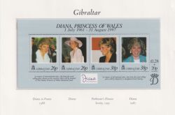 Gibraltar 1998 Princess Diana M/Sheet MNH (91128)