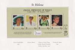 St Helena 1998 Princess Diana M/Sheet MNH (91133)