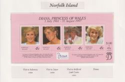 Norfolk Island 1998 Princess Diana M/Sheet MNH (91144)