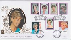 1998-02-03 Princess Diana Triple Pmk 22CT Gold FDC (91165)