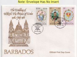 1981-07-22 Barbados Royal Wedding Stamps FDC (91174)