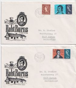 1966-01-25 Robert Burns Stamps St John's FDC (91211)