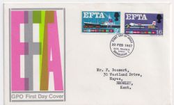 1967-02-20 EFTA Stamps PHOS Bureau FDC (91228)
