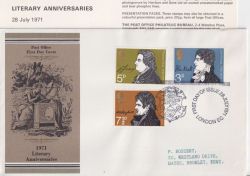 1971-07-28 Literary Anniversaries London EC FDC (91265)