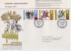 1971-08-25 Anniversaries Stamps Bureau FDC (91266)