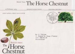 1974-02-27 British Trees Stamp Bureau FDC (91291)