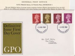 1968-02-05 Definitive Stamps Windsor FDC (91298)