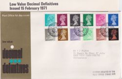 1971-02-15 Definitive Stamps Bureau FDC (91300)