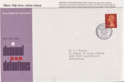 1971-08-11 10p Definitive Stamp BUREAU FDC (91302)