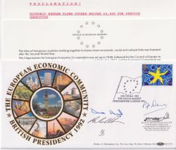 1992-10-13 European Market Flown Signed Silk FDC (91306)